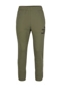 Olivgrüne Joggerhosen aus weichem Baumwollmix; mit elastischem Bund und bedrucktem Text an der Seite. Mit Bündchen an den Knöcheln.