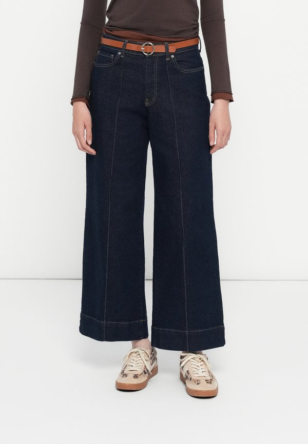 ONLY ONLMADISON WIDE LEG BELT - Wide Leg - dark blue denim