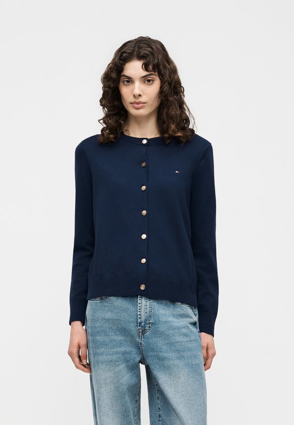 Tommy Hilfiger CO JERSEY FINE GG C-NK LS CARDI - CO JERSEY FINE GG - Cardigan - dark blue