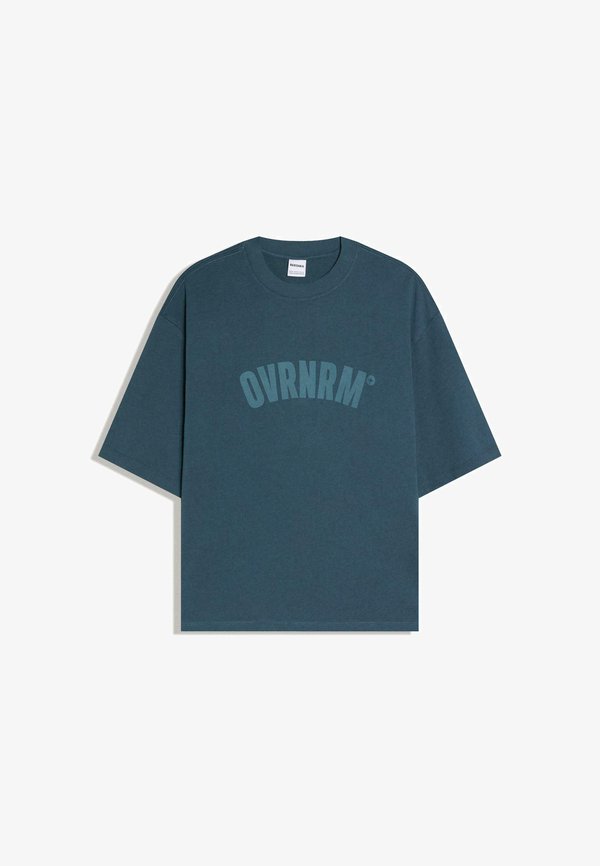 Bershka Print T-shirt - mottled dark green