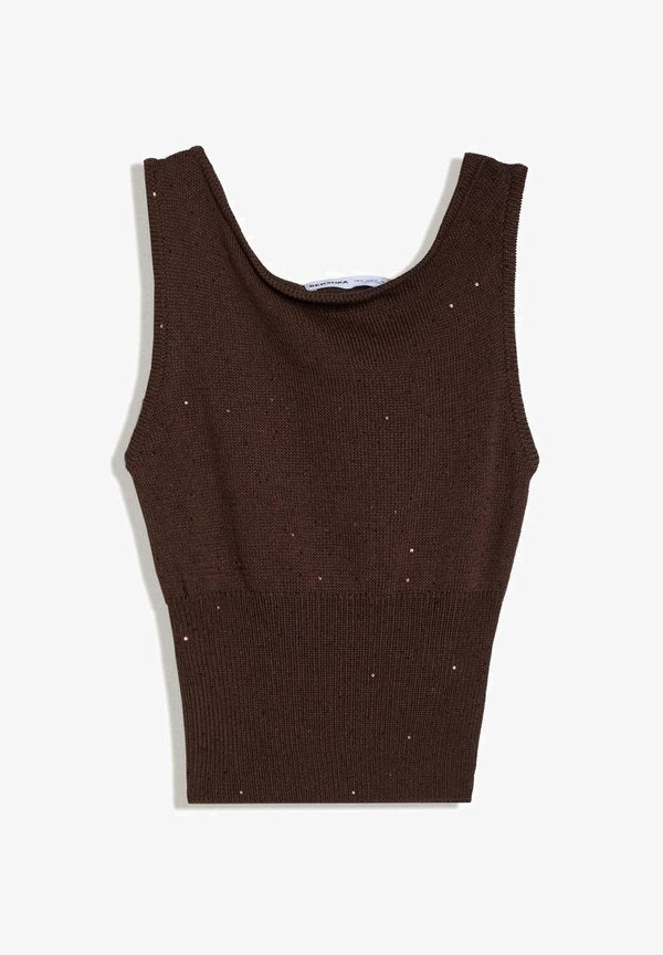 Bershka TOP - Top - dark brown