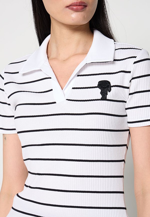KARL LAGERFELD IKON STRIPED RIB POLO