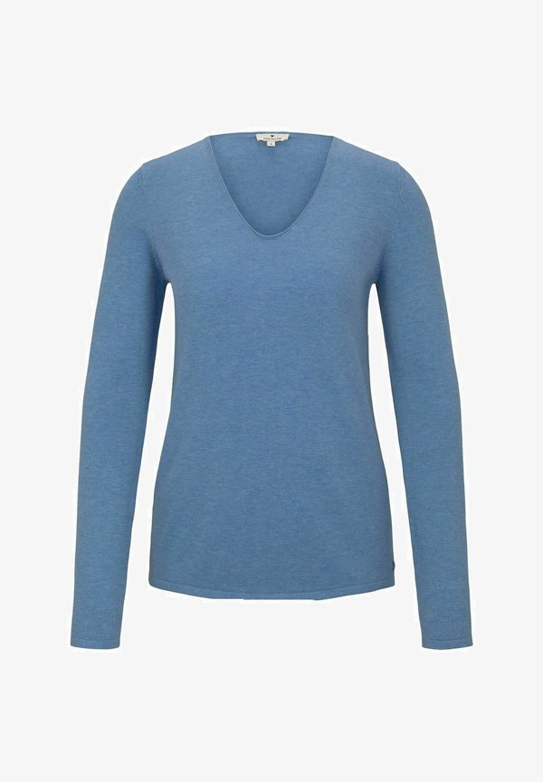 TOM TAILOR BASIC STRETCH LANGARM - Jumper - blau