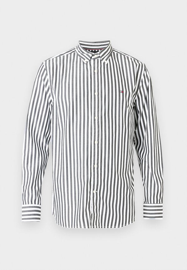 Tommy Hilfiger TH FLEX REGULAR FIT STRIPE POPLIN SHIRT - Shirt - black / stripe