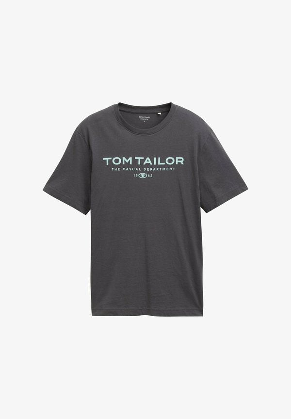 TOM TAILOR Print T-shirt - tarmac grey