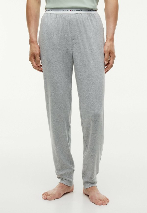 Tommy Hilfiger TOMMY HILFIGER SIGNATURE REPEAT LOGO CUFFED PYJAMA BOTTOMS - Pyjama bottoms - light grey heather