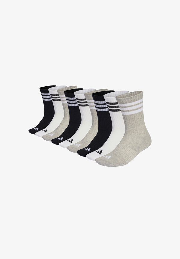 adidas Performance UNISEX 3STRIPES CUSHIONED SPORTSWEAR CREW TENNIS 9 PAAR PACK - Socks - grey white black