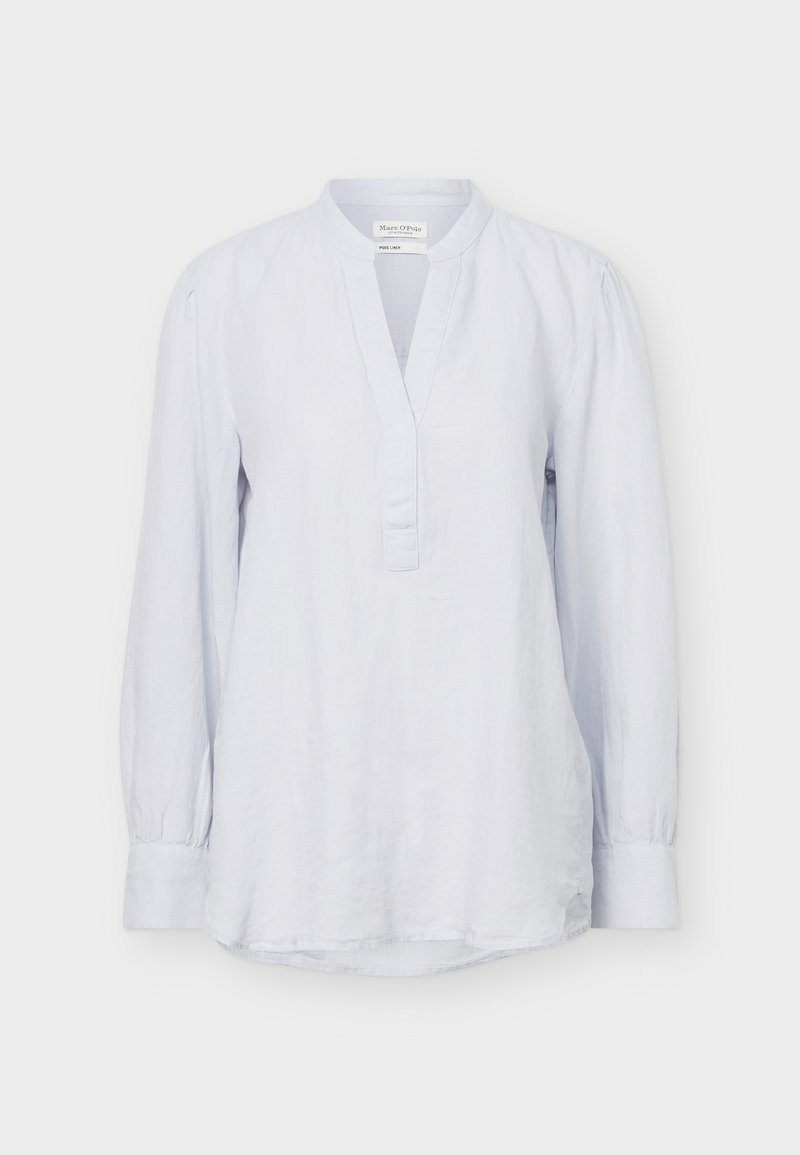 BLOUSE A SHAPE PLEAT DETAIL AT CENTER BACK COLLAR LONGSLEEVE SOLID Media 1