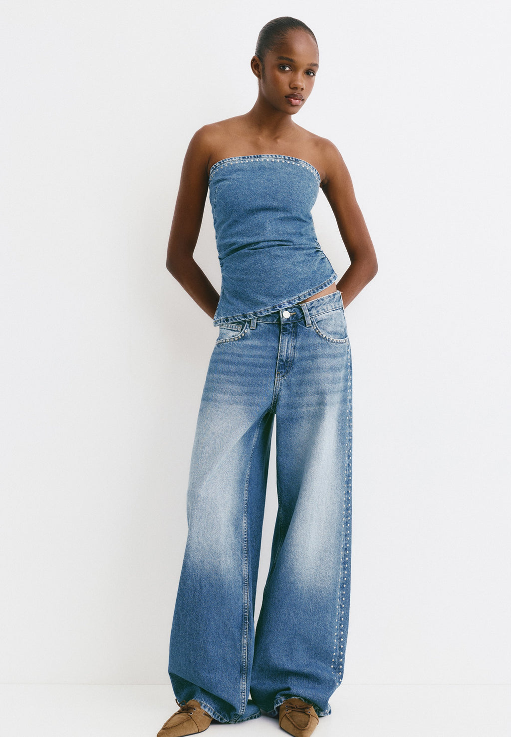 PULL&BEAR STUDDED CORSETRY-INSPIRED