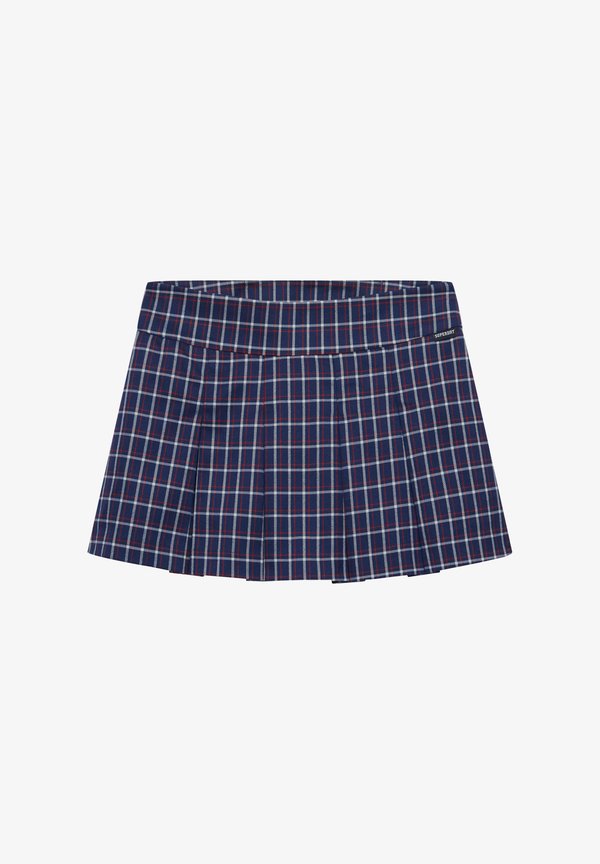 Superdry & Co SUPERDRY MINI PLEATED SKORT.. - A-line skirt - navy/red check