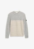 TOM TAILOR Jumper - grey offwhite nep colorblock