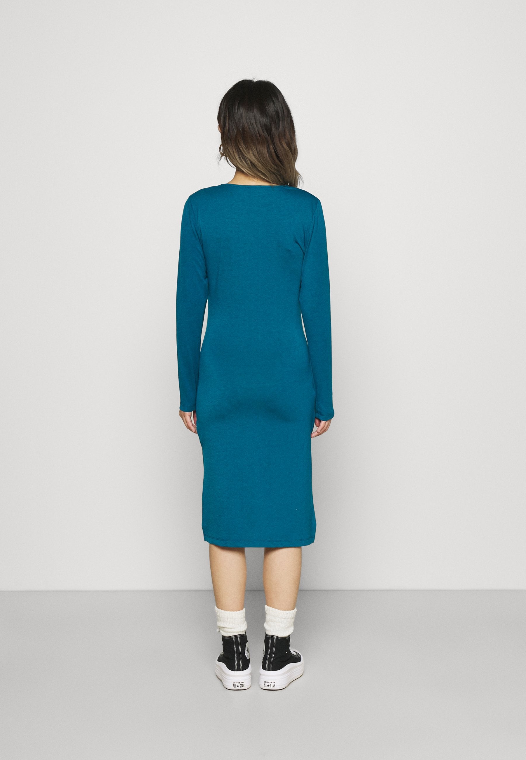 South Beach Petite LONG SLEEVE SPLIT SIDE MIDI DRESS