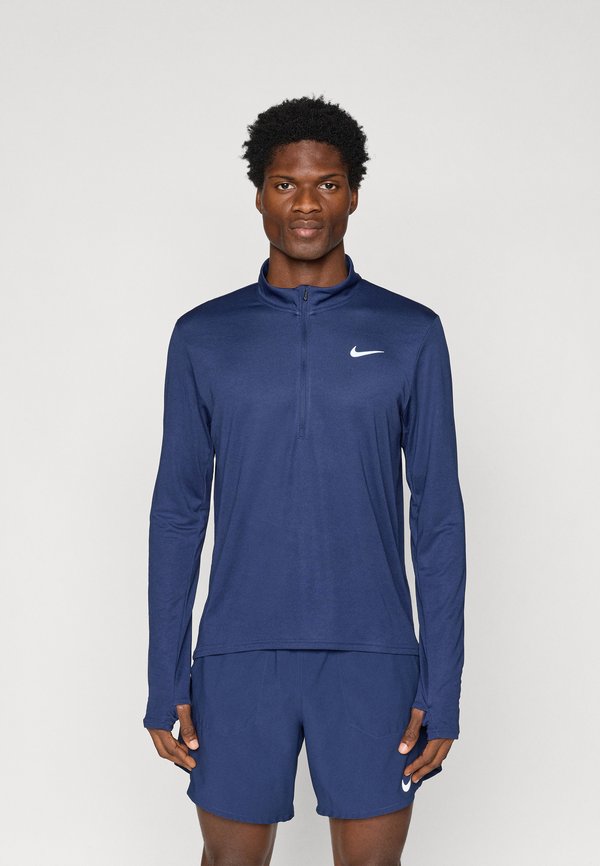 Nike Performance PACER TOP - Long sleeved top - midnight navy/reflective silver-coloured