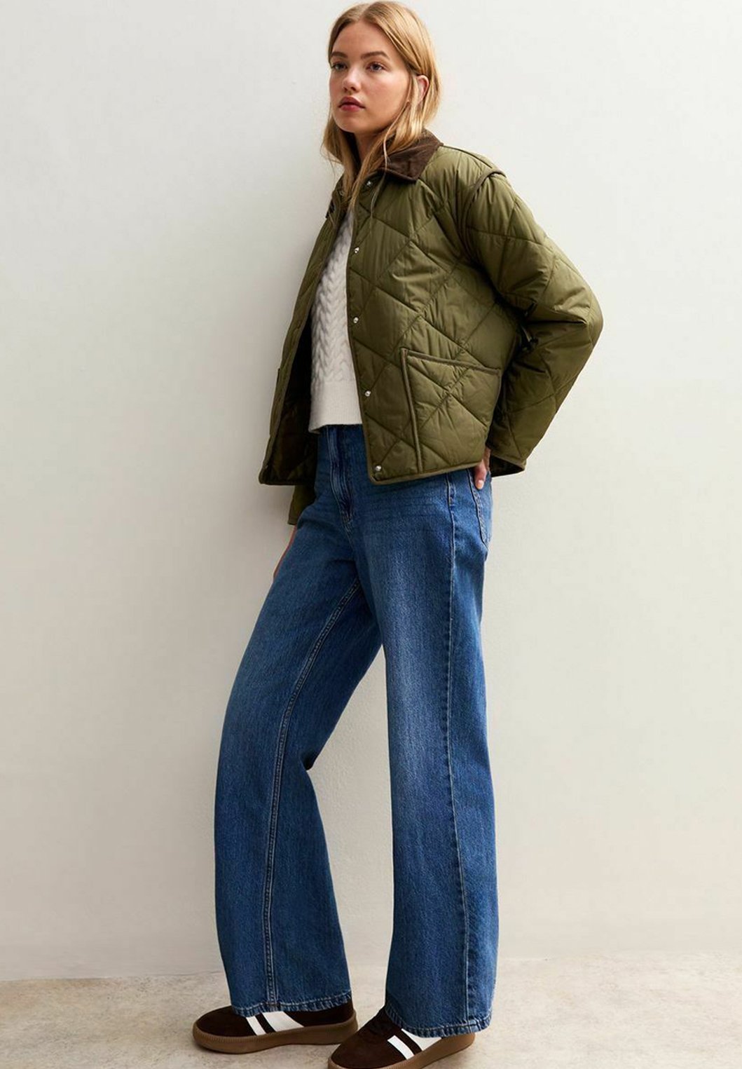 New Look CORDUROY COLLAR QUILTED