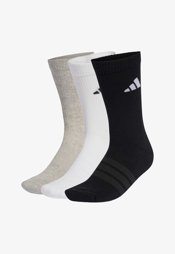 adidas Performance 3 PACK UNISEX - Sports socks - medium grey heather/white/black