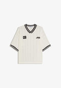Bershka RETROSPORT V-NECK - TSHIRT - Print T-shirt - white