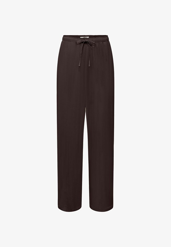 ONLY ONLSIESTA Straight Fit Linen - Trousers - black coffee