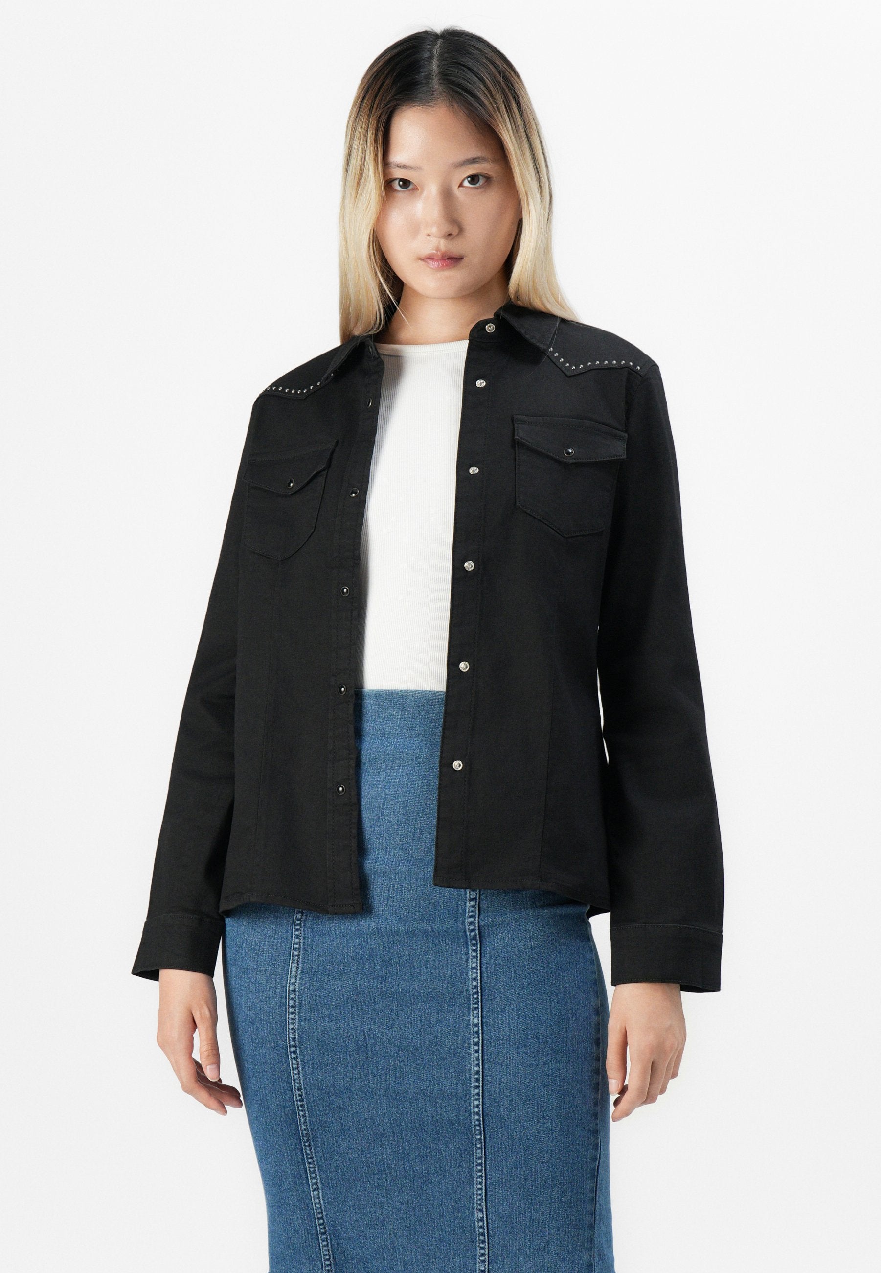ONLSASIA FIT STUD SHIRT Media 5