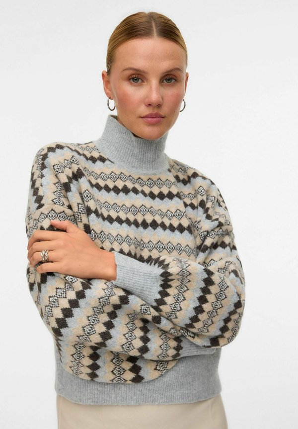 Vero Moda Knitted VMGAIVA Knitted - Jumper - light grey melange