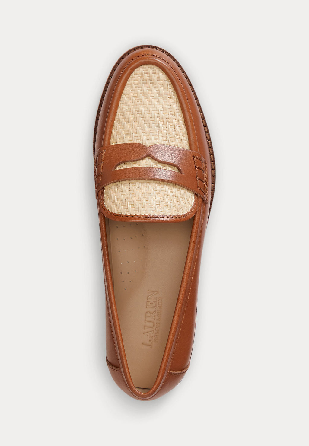 Lauren Ralph Lauren WYNNIE LEATHER & RAFFIA LOAFER