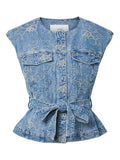 YAS YASKARI DENIM WAISTCOAT