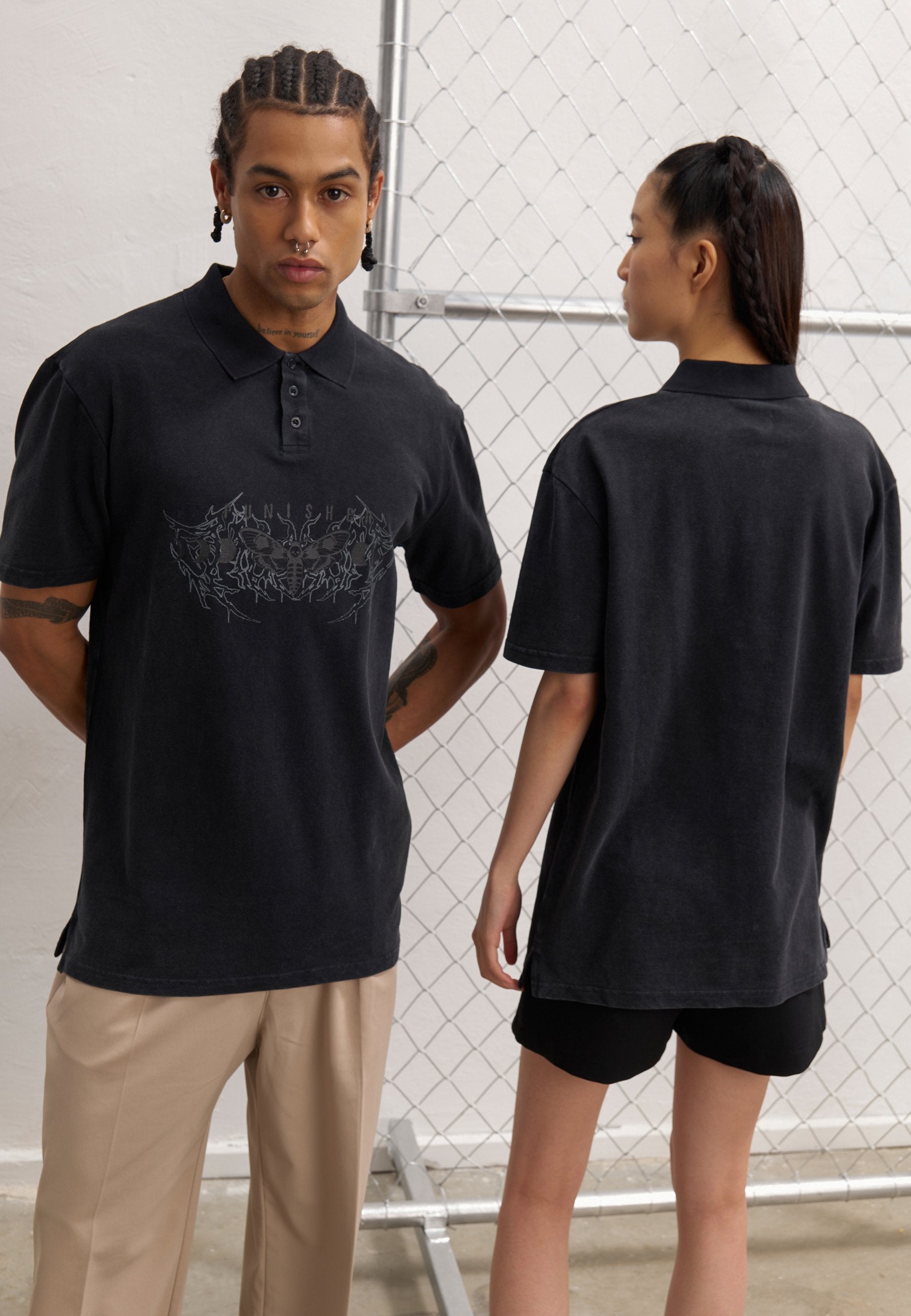YOURTURN OVERSIZED FIT EMBRO POLO