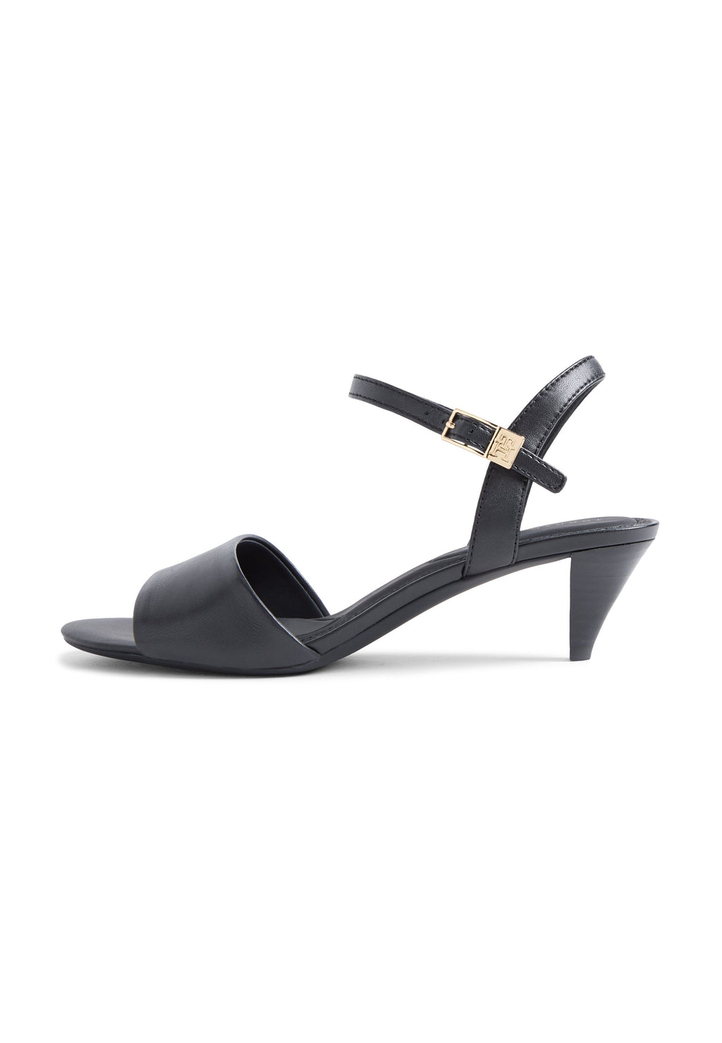 LEATHER OPEN TOE HEELED SANDALS Media 1