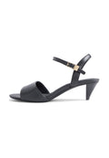 LEATHER OPEN TOE HEELED SANDALS Media 1