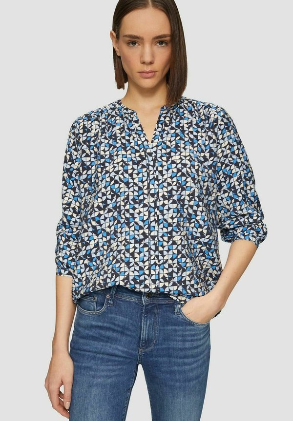 s.Oliver Blouse - navy gemustert