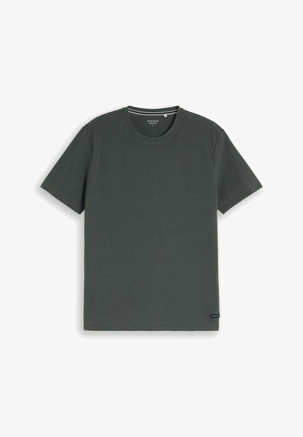 TOM TAILOR PIQUÉ T-SHIRT - Basic T-shirt - darkest olive