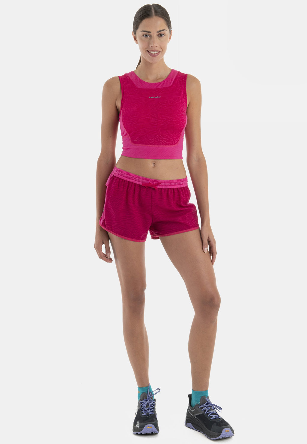 icebreaker MERINO 125 LIGHT WEIGHT ZONEKNIT CROPPED O LINES