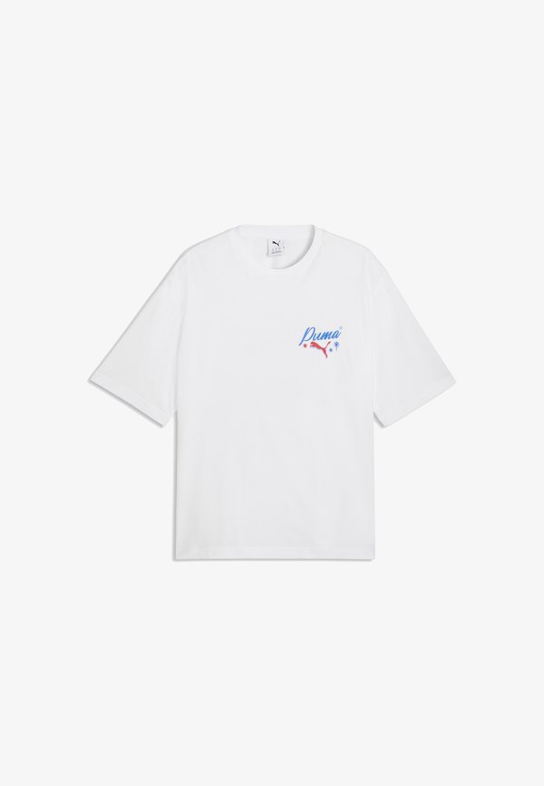 Puma GRAPHICS CHAMPIONS BOXY T-SHIRT - Print T-shirt - white