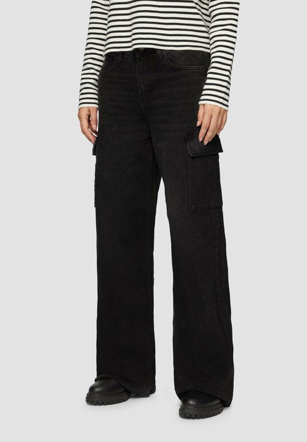 s.Oliver WIDE - Straight leg jeans - dunkelgrau