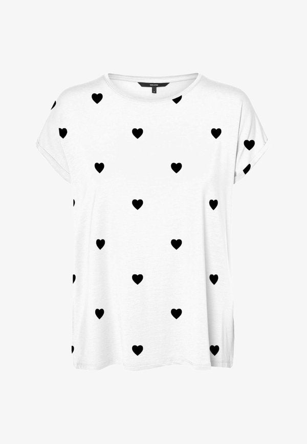 Vero Moda VMAVA SS TOP MULTI AOP NOOS - Print T-shirt - snow white