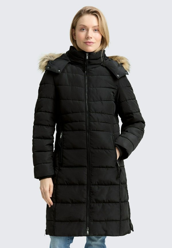 TOM TAILOR PUFFER MIT ABNEHMBARER KAPUZE - Winter coat - deep black