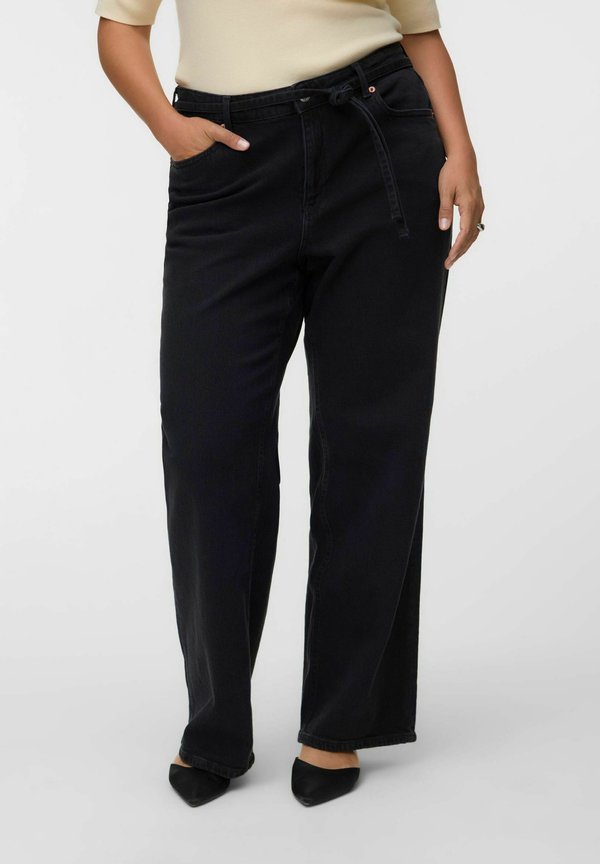 Vero Moda Curve WIDE-FIT JEANS VMCTESSA HIGH RISE WIDE LEG FIT JEANS - Wide Leg - dark grey denim