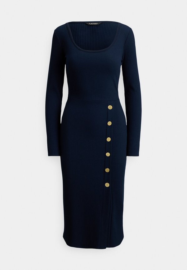 Lauren Ralph Lauren BUTTON-TRIM RIB-KNIT DRESS