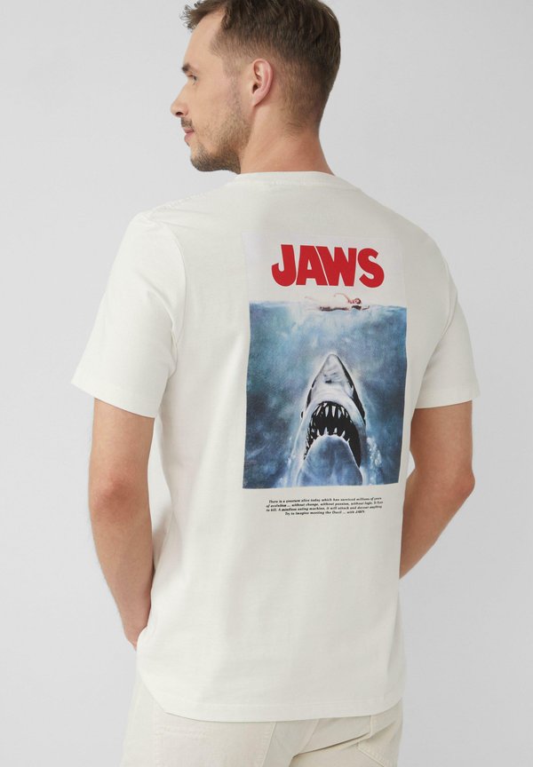 s.Oliver AUS HEAVY MIT JAWS© UCS LLC ARTWORK - Print T-shirt - weiß