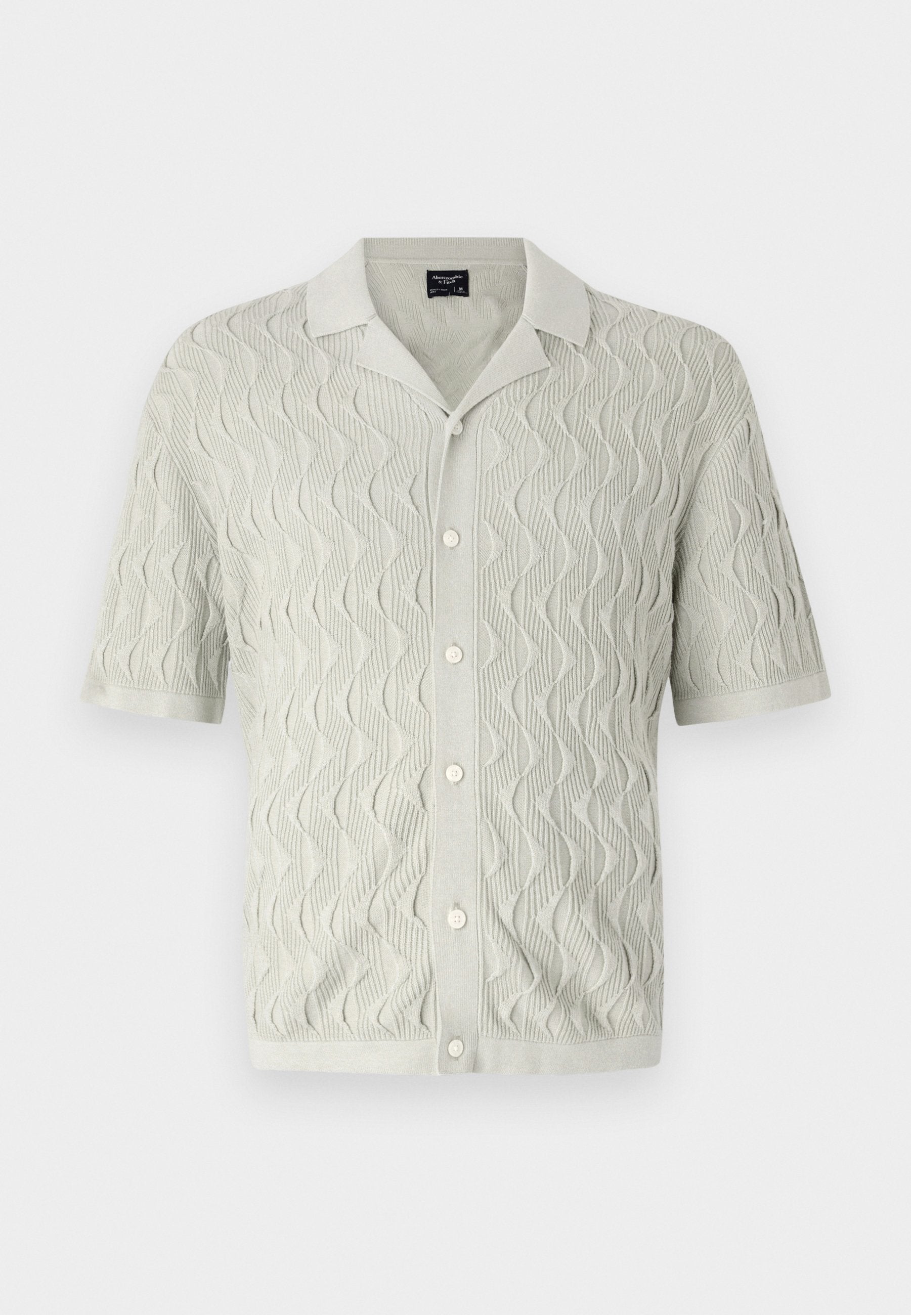 Abercrombie & Fitch Geometric Stitch Button-Through Sweater Polo