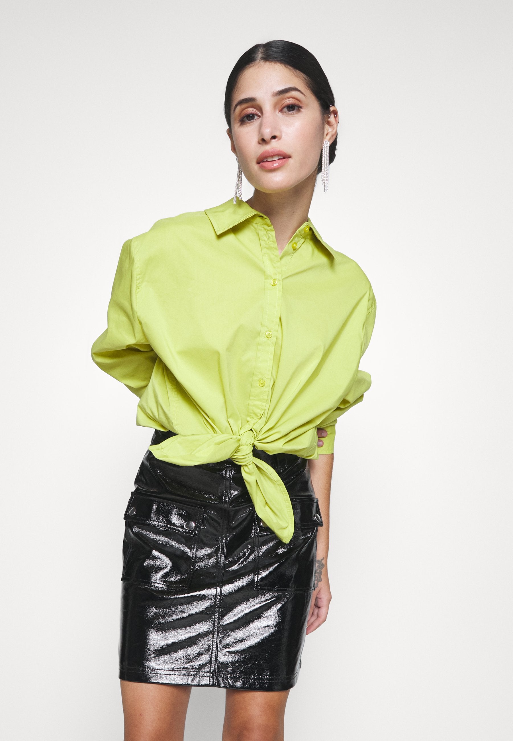 Noisy May Petite NMKAYA HW FRONT POCKET PU SKIRT