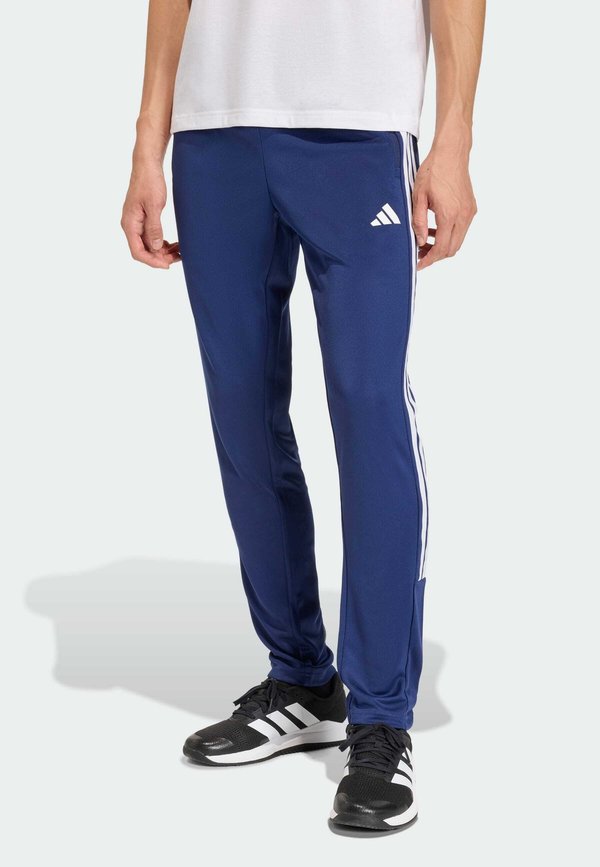 adidas Performance WORKOUT ESSENTIALS ALL-SET 3 STRIPES KNIT - Tracksuit bottoms - dark blue white