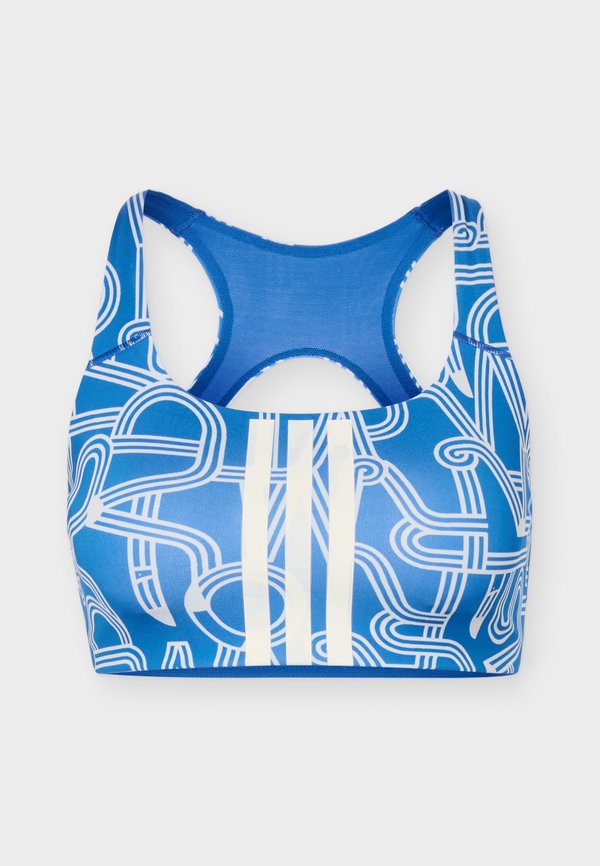 adidas Performance ADIDAS X FARM RIO OPTIME - Medium support sports bra - dark marine/talc/cream white