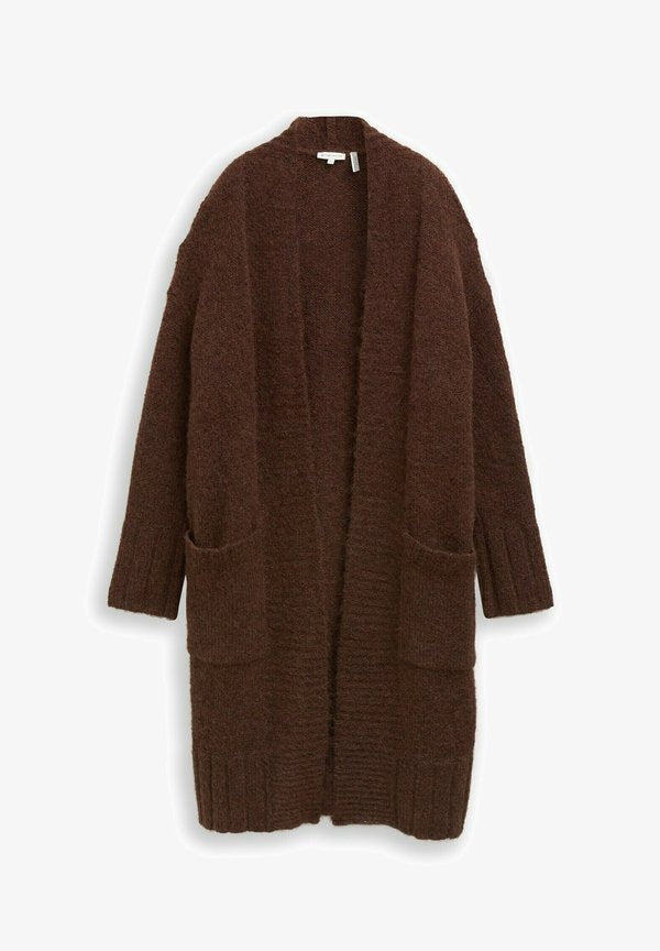 TOM TAILOR Cardigan - dark pecan brown melange