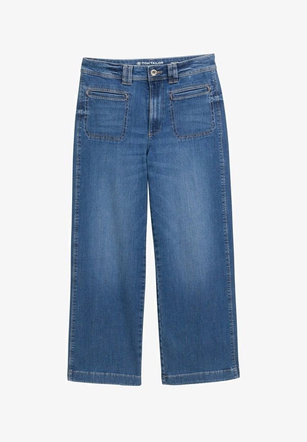 TOM TAILOR TTNELMA CULOTTE - Flared Jeans - used mid stone blue denim