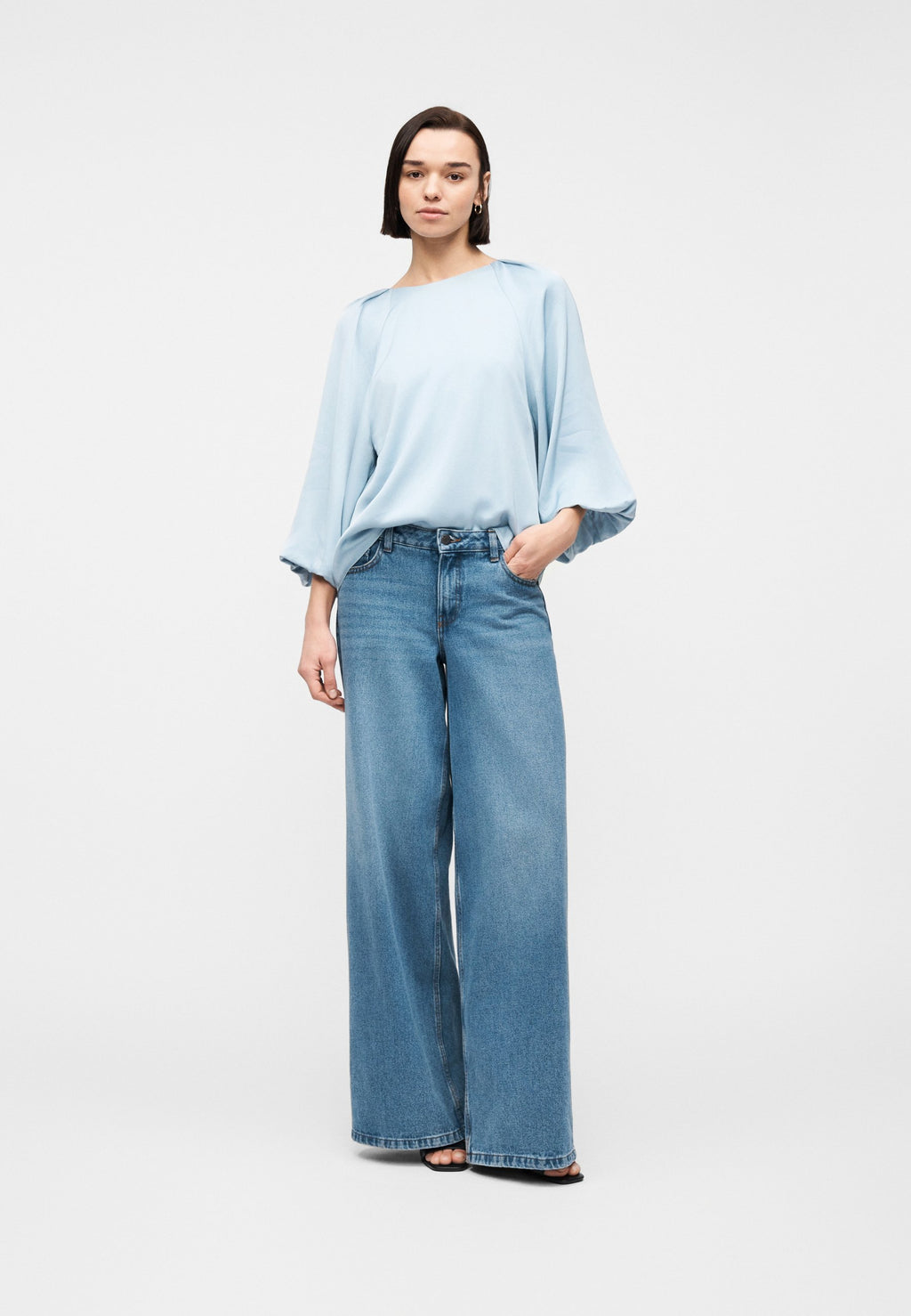 Selected 3/4 sleeved viscose