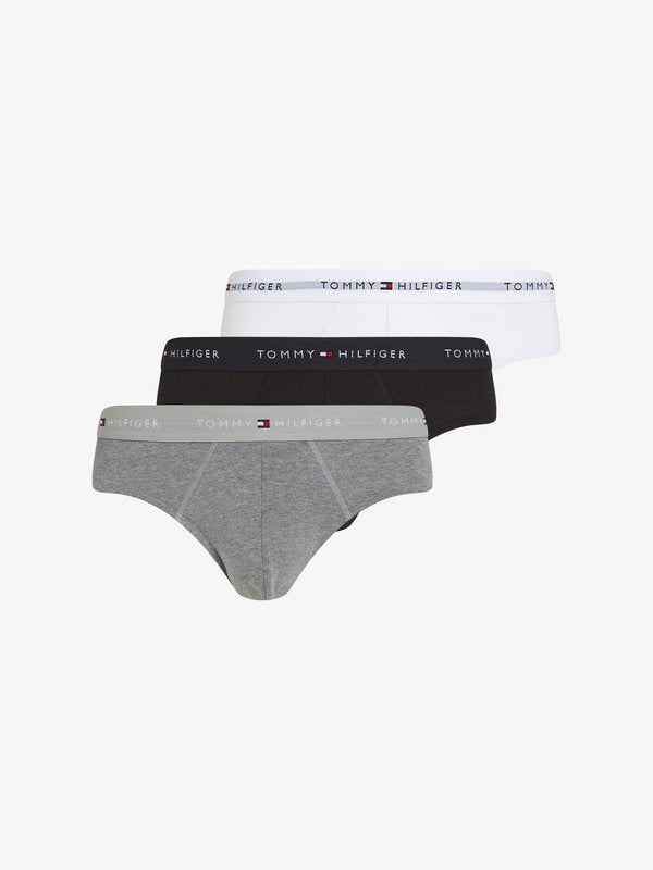 Tommy Hilfiger SIGNATURE 3 PACK - Briefs - mid hthr blck th wht