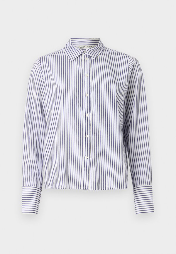 ONLY ONLBERIT LIFE SHIRT - Button-down blouse - clouddancer/blue