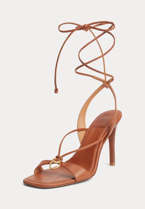 Polo Ralph Lauren O-RING LEATHER WRAP HEELED SANDAL