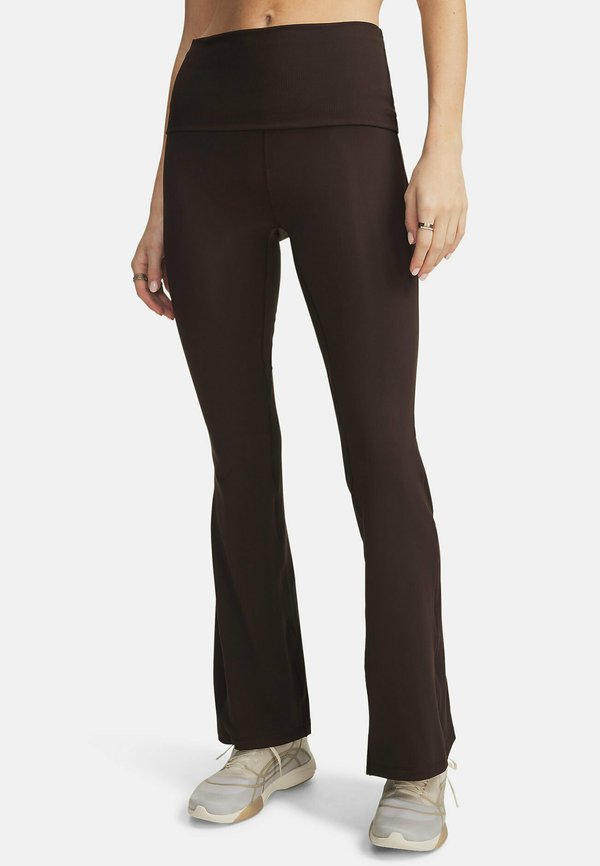 Under Armour MERIDIAN FOLDOVER RIB - Leggings - kona brown
