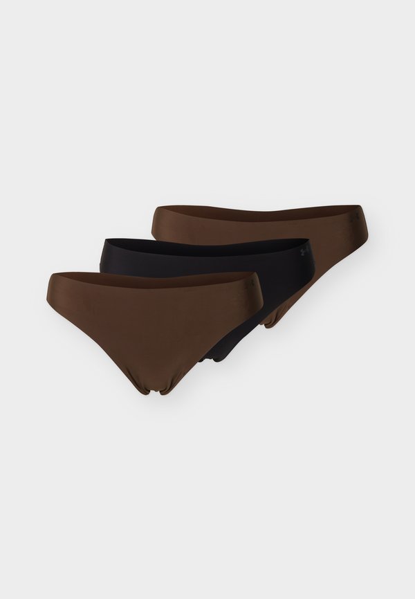Under Armour UNDERWEAR THONG PURE STRETCH NO SHOW THONG SOLID 3 PACK - Thong - brown/black